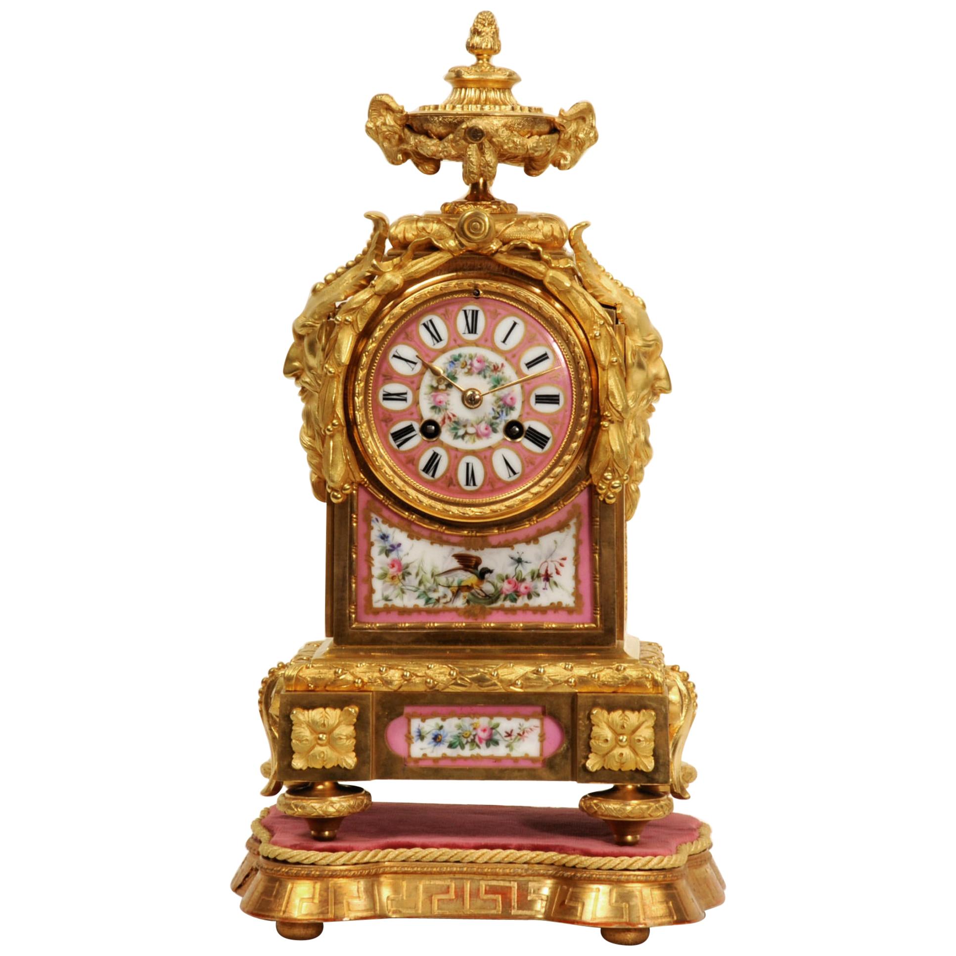 Japy Frères Sèvres Porcelain and Ormolu Antique French Clock