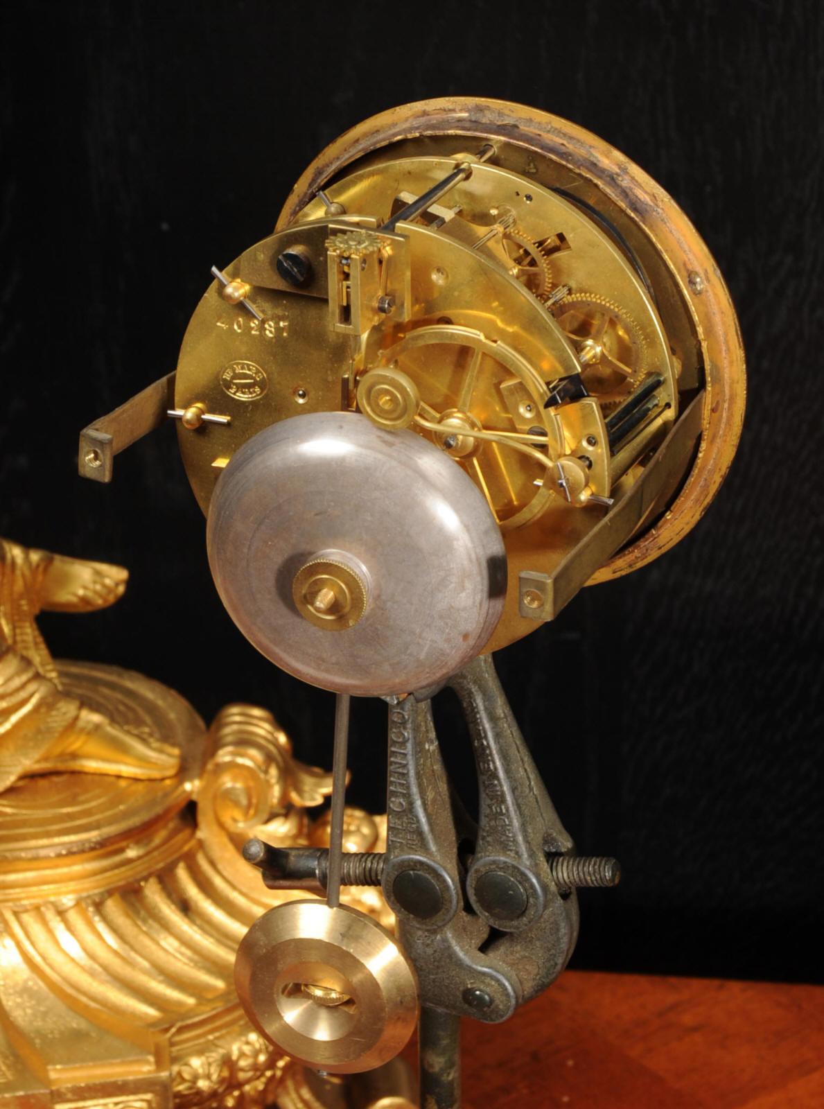 Japy Freres Sèvres Porcelain Gilt Metal Antique Clock, Euterpe Muse of the Arts 11