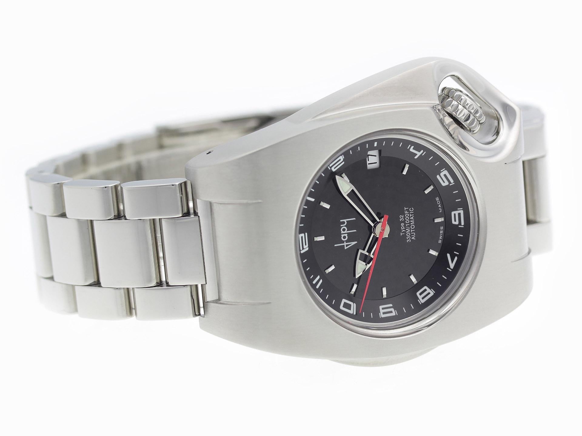 Montre Japy Type 32 Bugatti en acier 316L, étanche à 330m, avec date, et boîtier interchangeable.

Regarder	
Marque :	Japy
Série :	Bugatti type 32
Modèle # :	N/A
Sexe :	Hommes
Condit :	Excellent Condit, Gentiment d'occasion
Boîte/Papiers :	Boîte