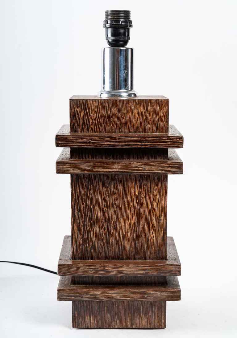 Jacques Adnet Wooden Lamp, 1930 For Sale 1