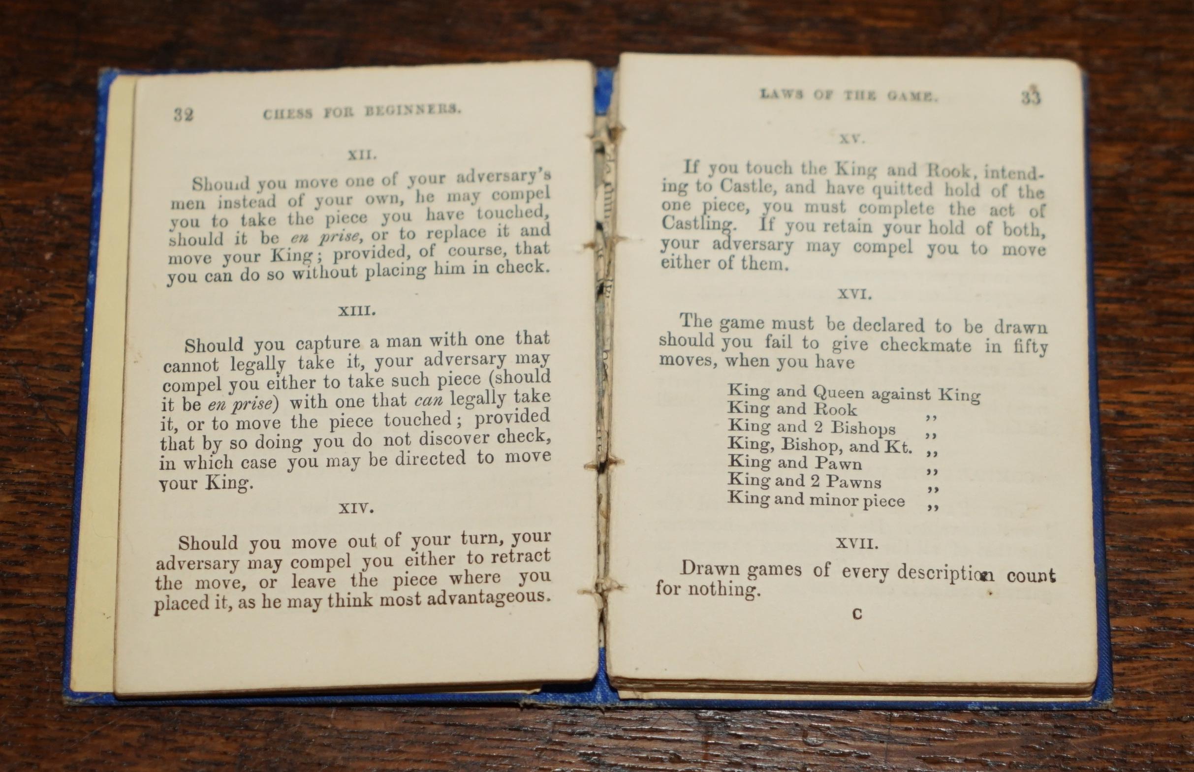 JAQUES 1850 STAUNTON PATTERN CHESSMAN CHESS SET INC SMALL BOOK AND HARDWOOD BoX in vendita 7