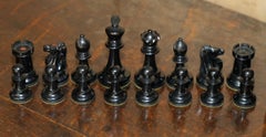 JAQUES 1850 STAUNTON PATTERN CHESSMAN CHESS SET INC SMALL BOOK AND HARDWOOD BoX