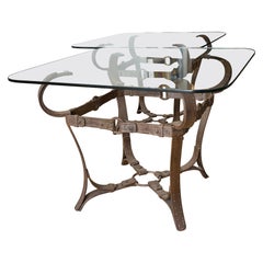 Jaques Adnet Hermes Style Iron Side Tables