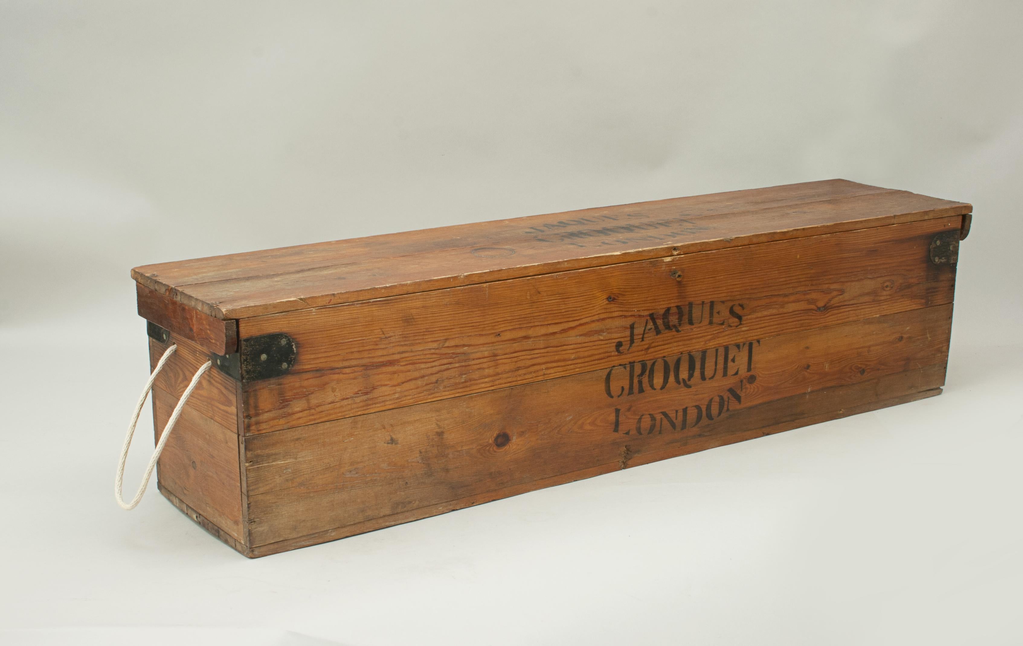 Jaques Brass Bound Croquet Set in Original Pine Box 5
