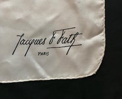 Jaques Fath Black and White Silk Scarf Circa 1930
