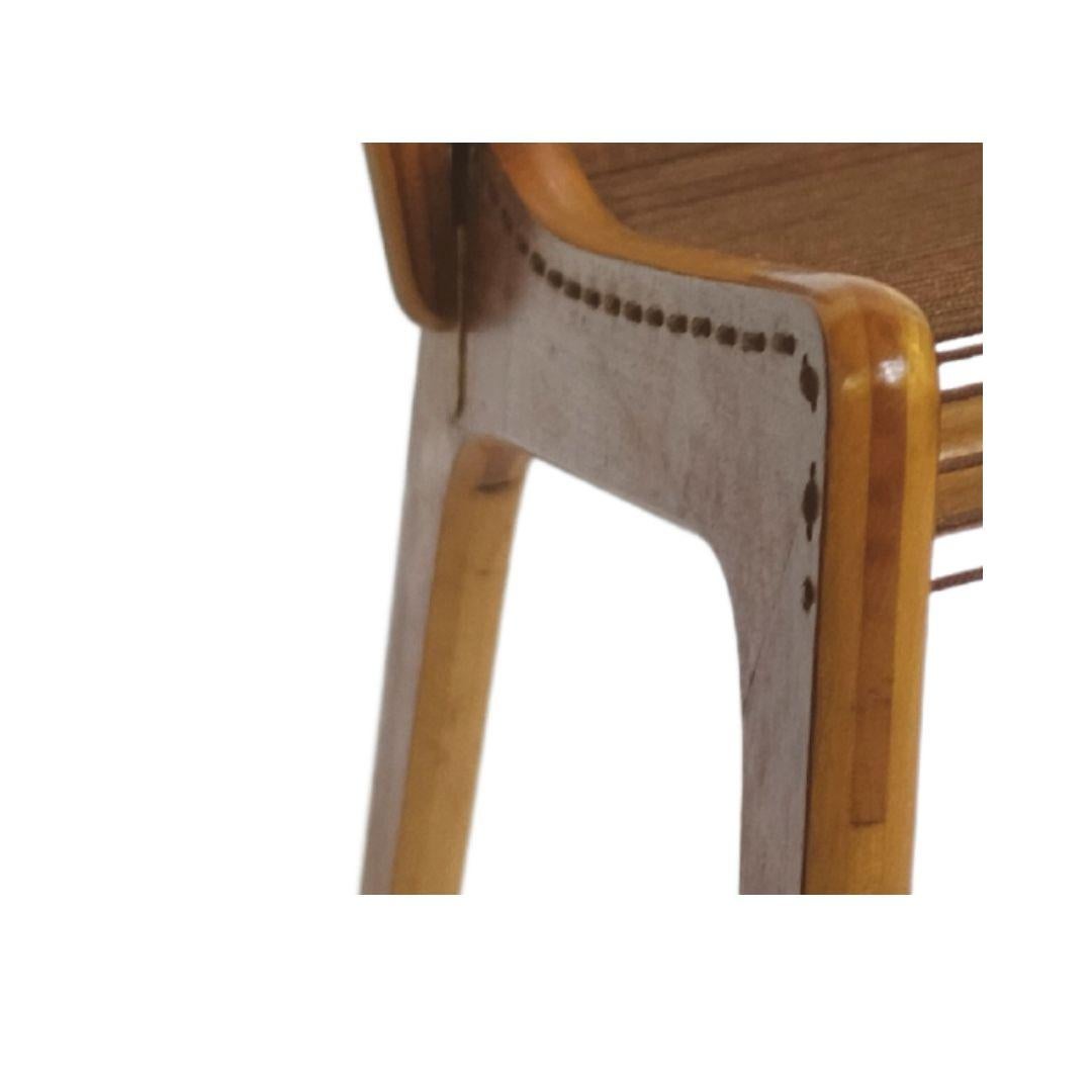 Veneer Jaques Guillon Cord Chair For Sale