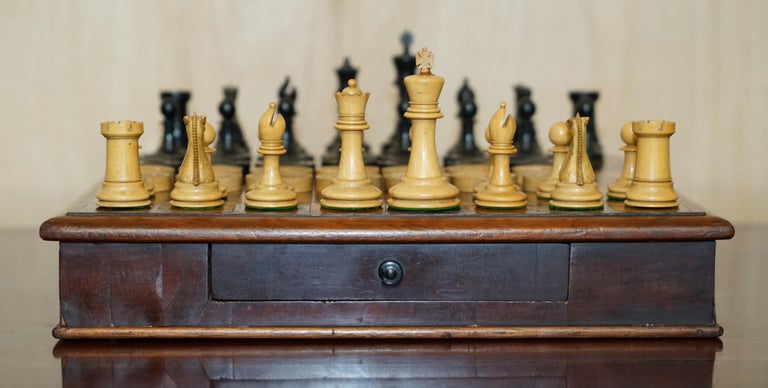 Early 20th Century Chess Board Made By Jacks Of London With Chess Set, 941200