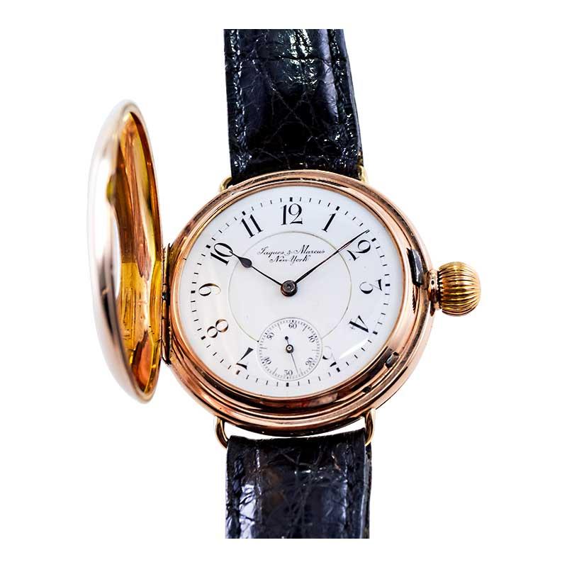 Jaques & Marcus Rose Gold Military Style Manual Watch, circa 1893 For Sale 6