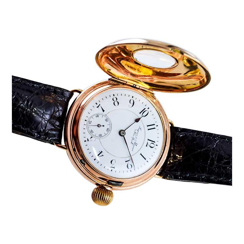 Jaques & Marcus Rose Gold Military Style Manual Watch, circa 1893 For Sale 8