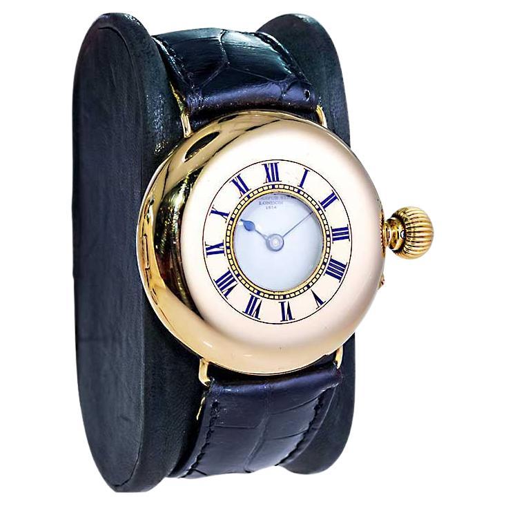 Jaques & Marcus Roségold-Handuhr im Militärstil, um 1893 im Angebot