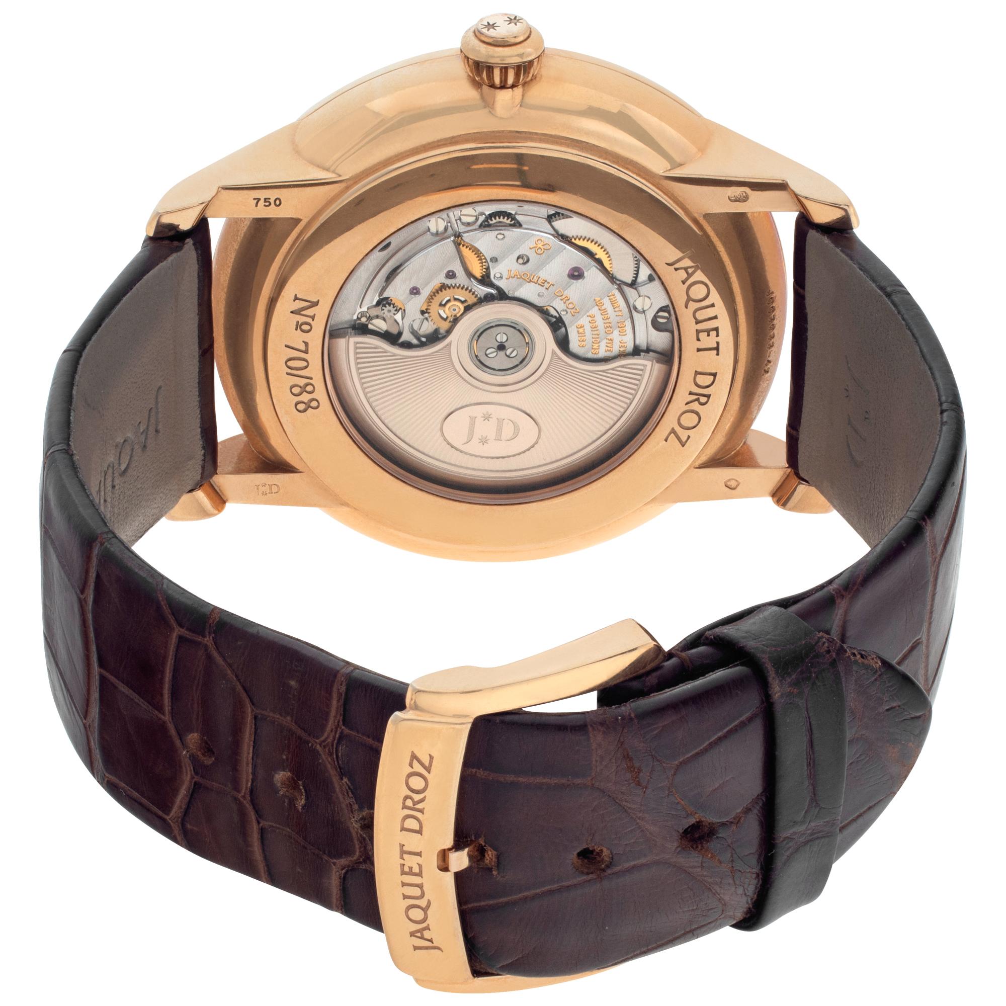 Jaquet Droz Classic 18k Rose Gold Wristwatch Ref J003033-42 In Excellent Condition In Surfside, FL
