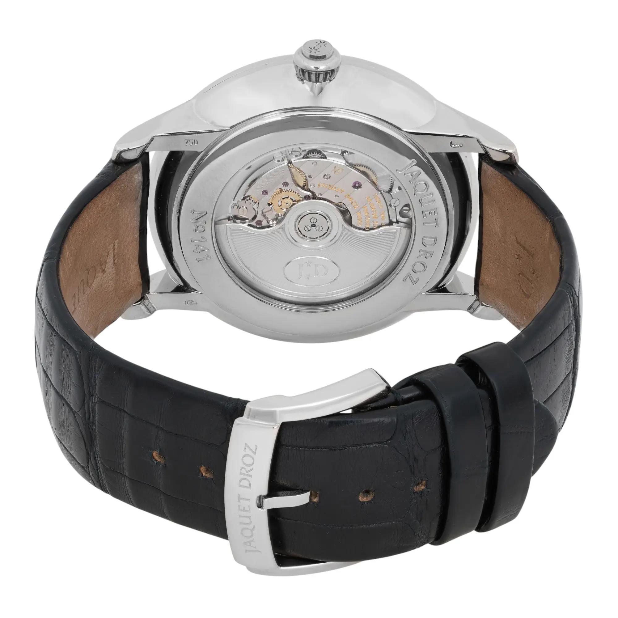 Jaquet-Droz Grande Seconde Oro Bianco 18k Quadrante Grigio Orologio Uomo J003034203 in vendita 1