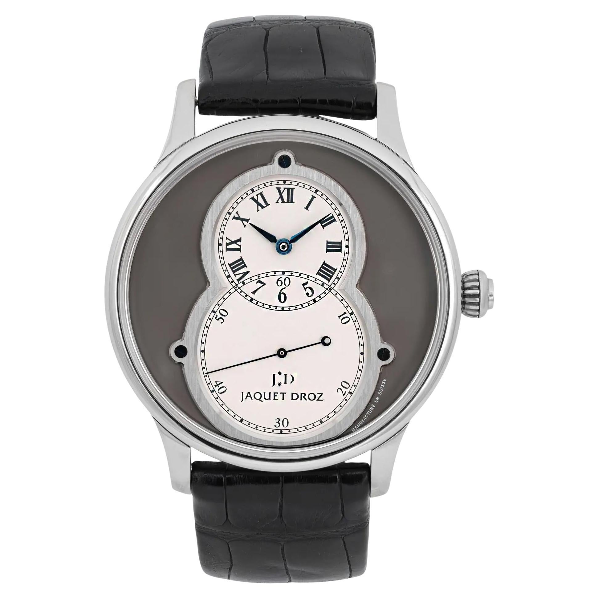 Jaquet-Droz Grande Seconde Oro Bianco 18k Quadrante Grigio Orologio Uomo J003034203 in vendita