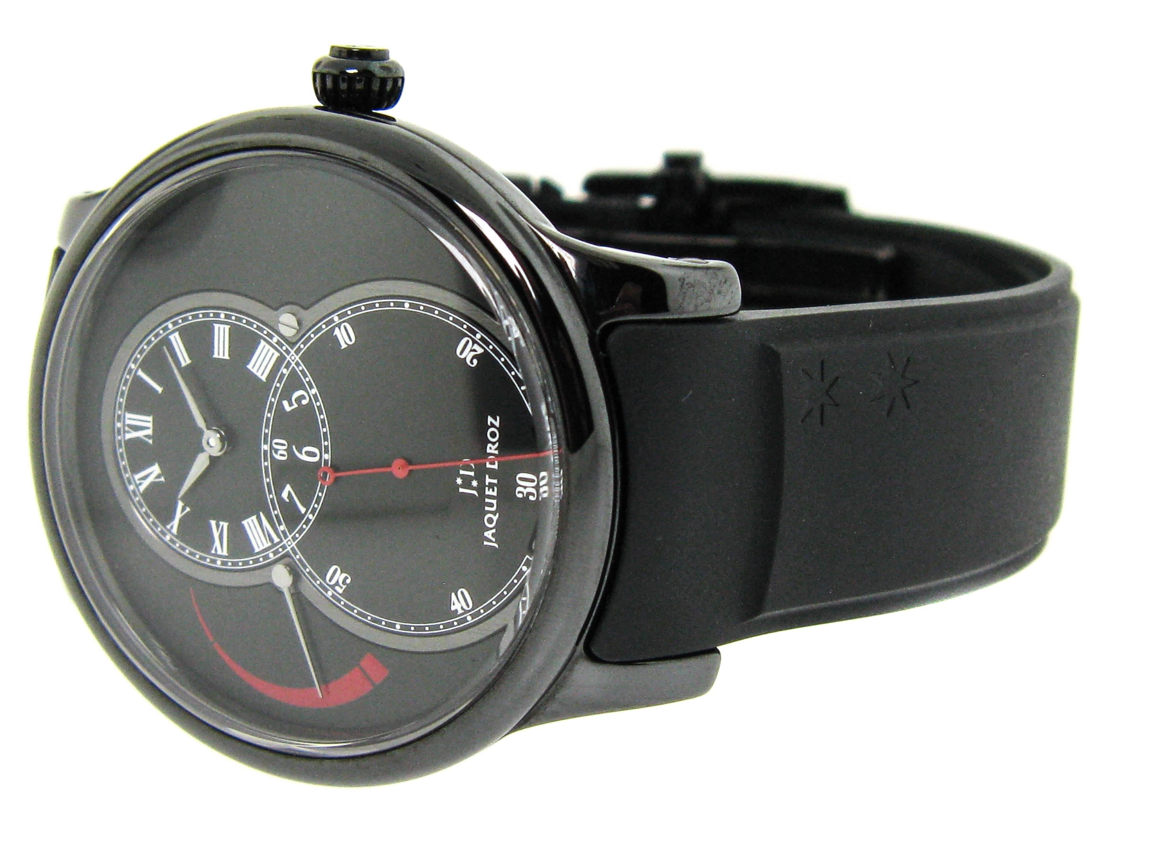 Jaquet Droz Black Ceramic Grande Seconde Self-Winding Wristwatch In New Condition In Greenwich, CT