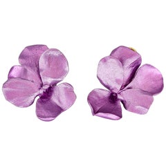 JAR Aluminium and Gold Pansy Earclips