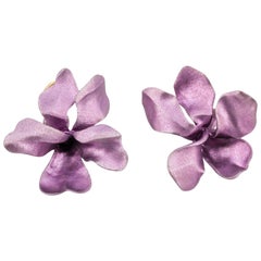 JAR Aluminium and Gold Pansy Earclips