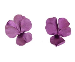JAR Aluminum Pansey Earrings  Earrings with 18K Gold Clips