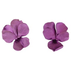 JAR Aluminum Pansey Earrings  Earrings with 18K Gold Clips