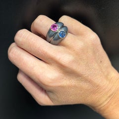 JAR Blue and Pink Sapphire Ring