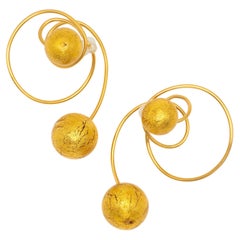 JAR Carnaval a Venise Titanium Murano Glass Earrings