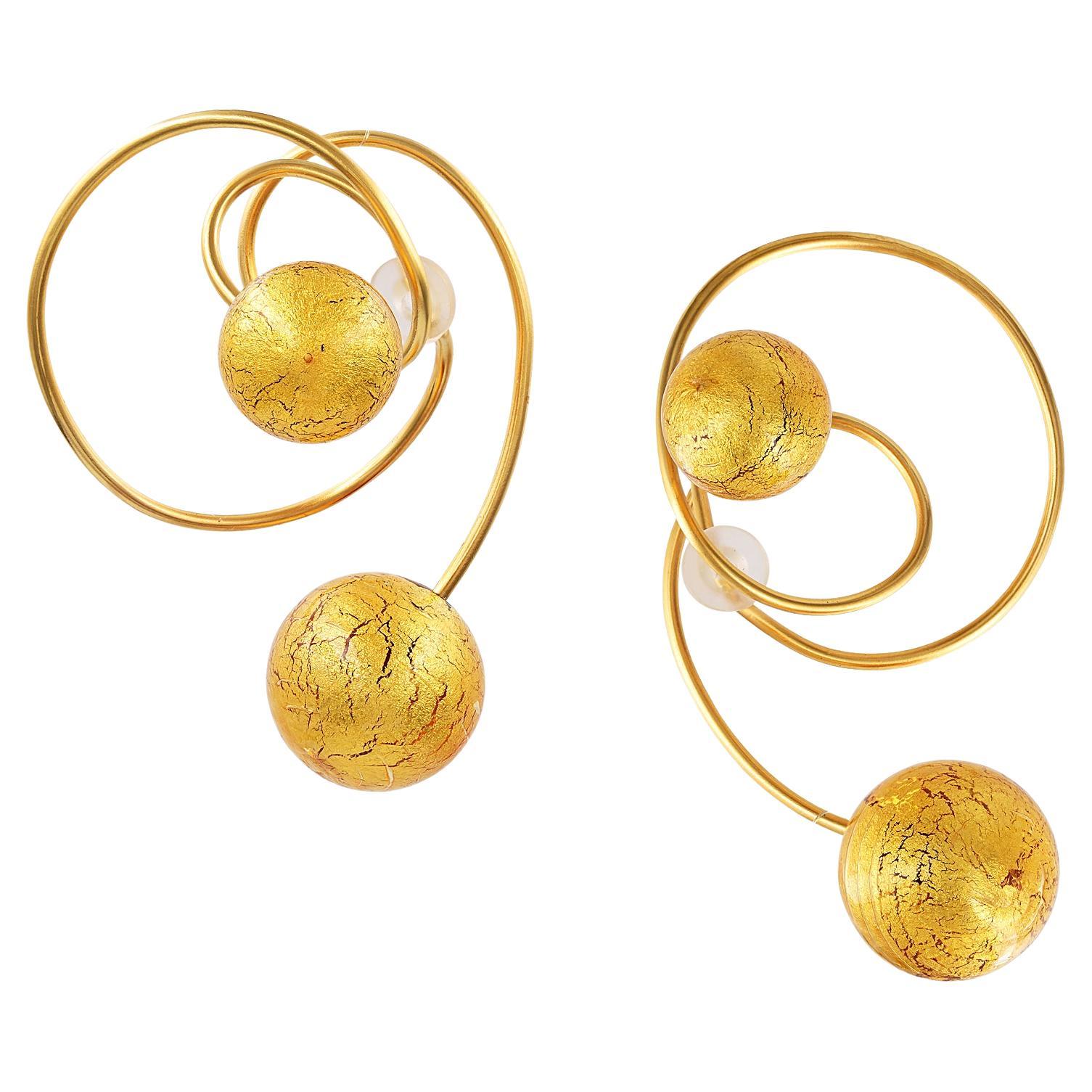 JAR Carnavale de Venice Golden Titanium Ear Clips