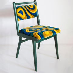 JAR Chair in Zebra Green/Yellow Wool Contemporary Hand-tufted Rajmund Halas Seat