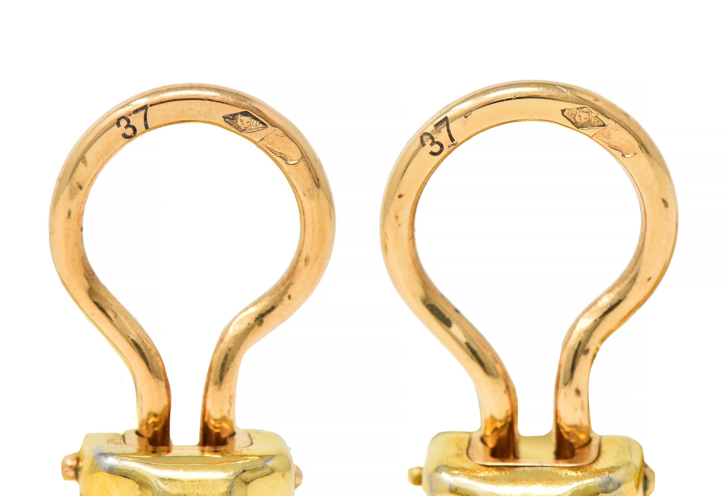 JAR French 18 Karat Gold Anodized Aluminum Fig Leaf Ear-Clip Earrings 4