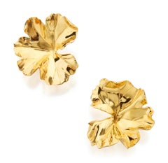 Pending JAR Geranium earrings - JAR Paris alluminium and 18K gold earrings clip