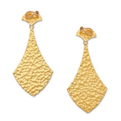JAR Gilt-Metal Pendant Ear Clips