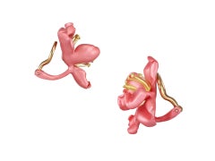 JAR Joel Arthur Rosenthal almond blossom earrings, French, circa 1980.