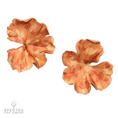 JAR Large Geranium Autumn Titanium Ear Clips, Contemporary Design