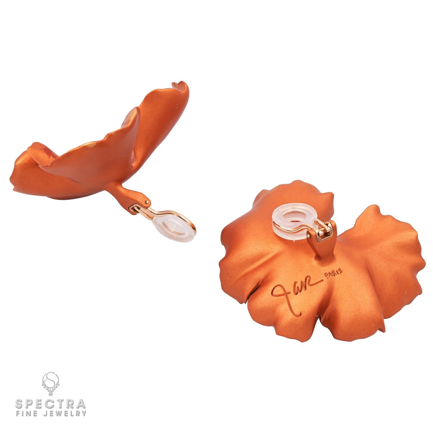 Contemporary Jar Large Geranium Autumn Ear Clips For Sale