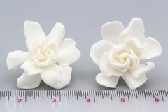 JAR Large White Gardenia Earrings