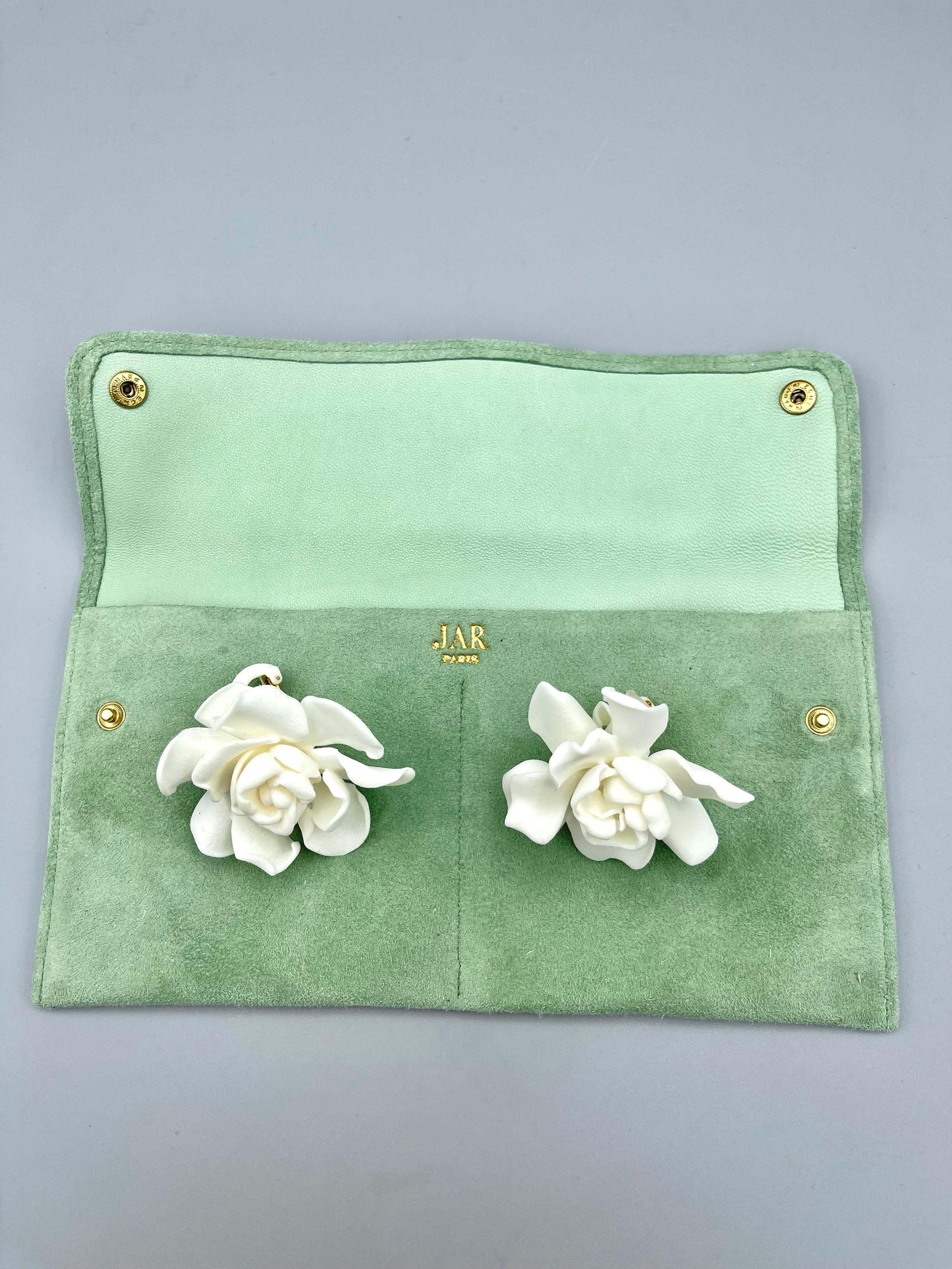 JAR Pendientes Grandes Gardenia Blanca en venta 2