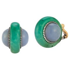 Boucles d'oreilles JAR en jade lavande et chrysoprase