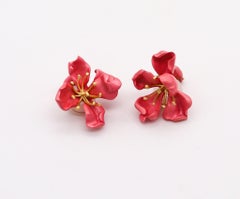 JAR PARIS Almond Blossom Flower Clips-On Earrings In 18Kt Gold and Aluminum