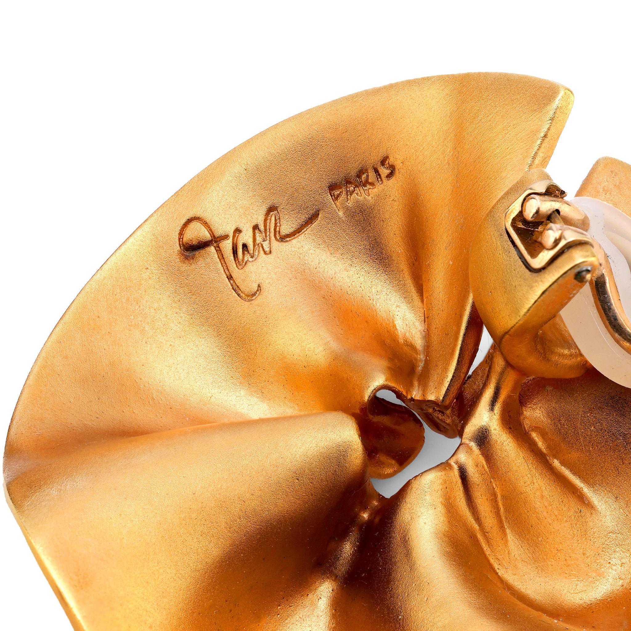 JAR Paris Aluminium 18k Gelbgold Ohrringe für Damen oder Herren