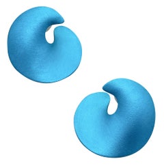 JAR PARIS Blue Valerie Clips On Earrings In 18Kt Gold and Aluminum