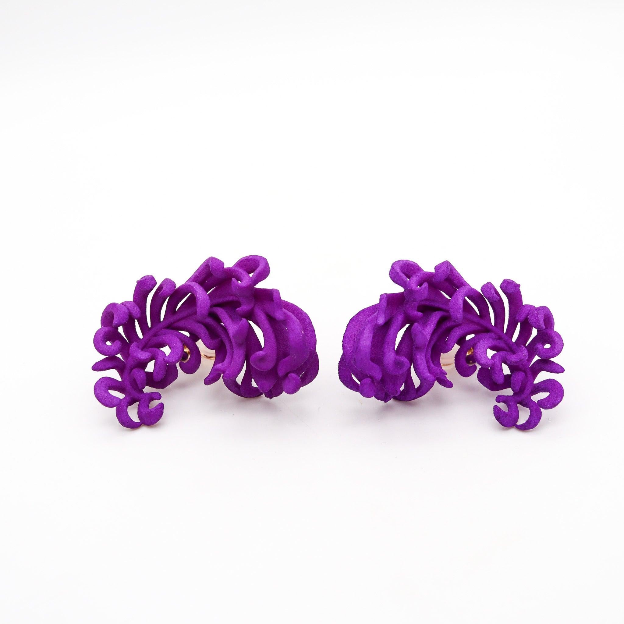 Pair of clips-on earrings designed by JAR Paris.

These are a splendid pair of clips-on earrings, created in Paris France by the iconic luxury jewelry designer Joel Arthur Rosenthal known as JAR Paris. The fabulous earring has been crafted in resin