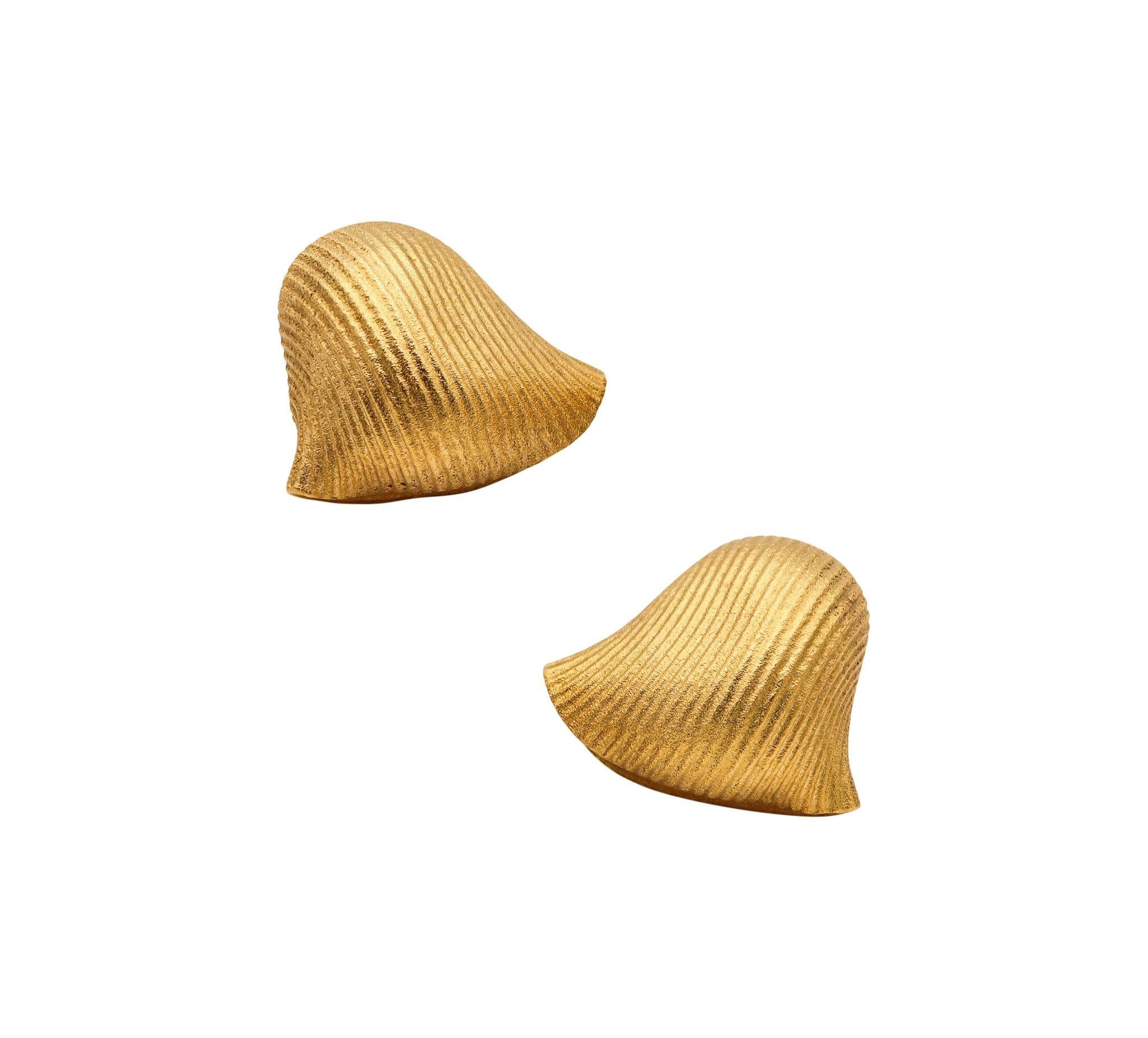 JAR PARIS Goldene Clips auf Ohrringe in 18Kt Gelbgold und Aluminium im Angebot 2