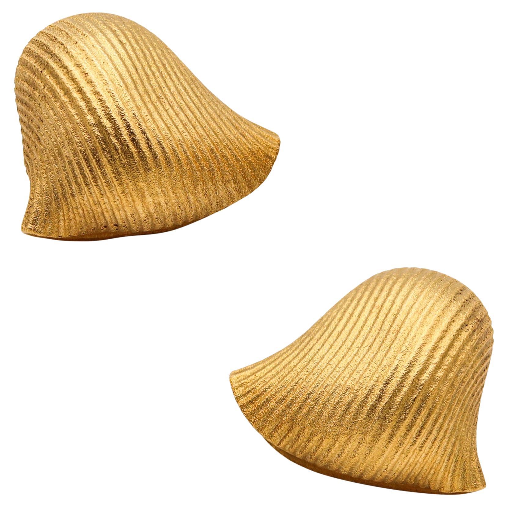 JAR PARIS Golden Clips On Earrings In 18Kt Yellow Gold and Aluminum
