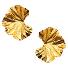 JAR PARIS Golden Geranium Clips On Earrings In 18Kt Gold and Aluminum
