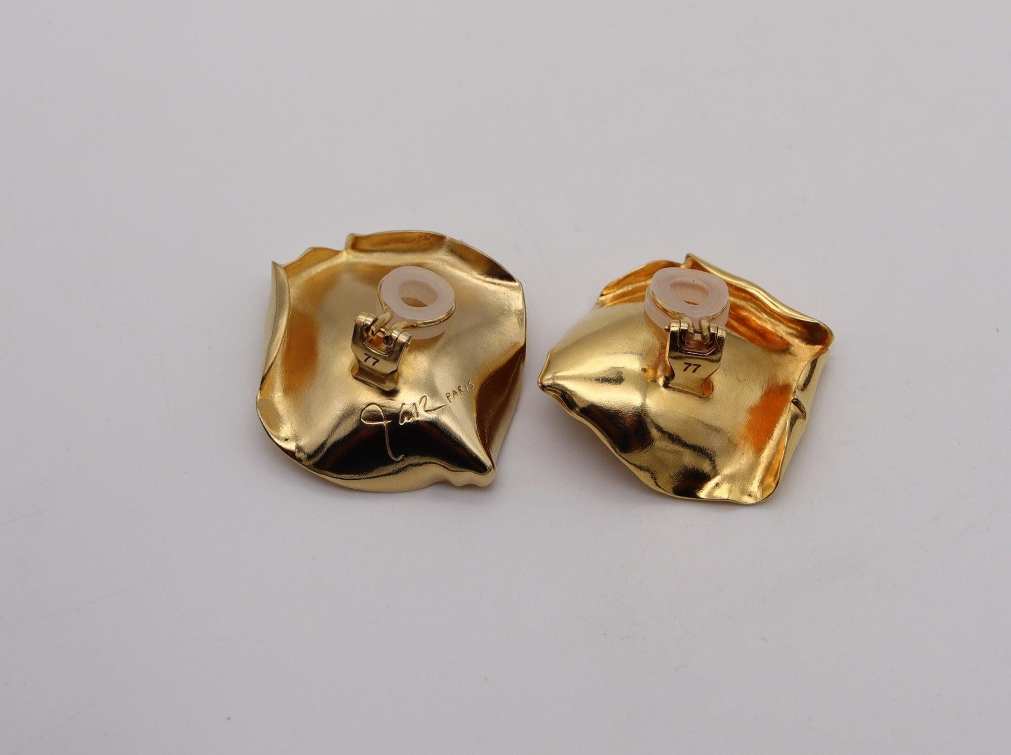 JAR PARIS Clips d'oreilles en or 18 carats et aluminium 1