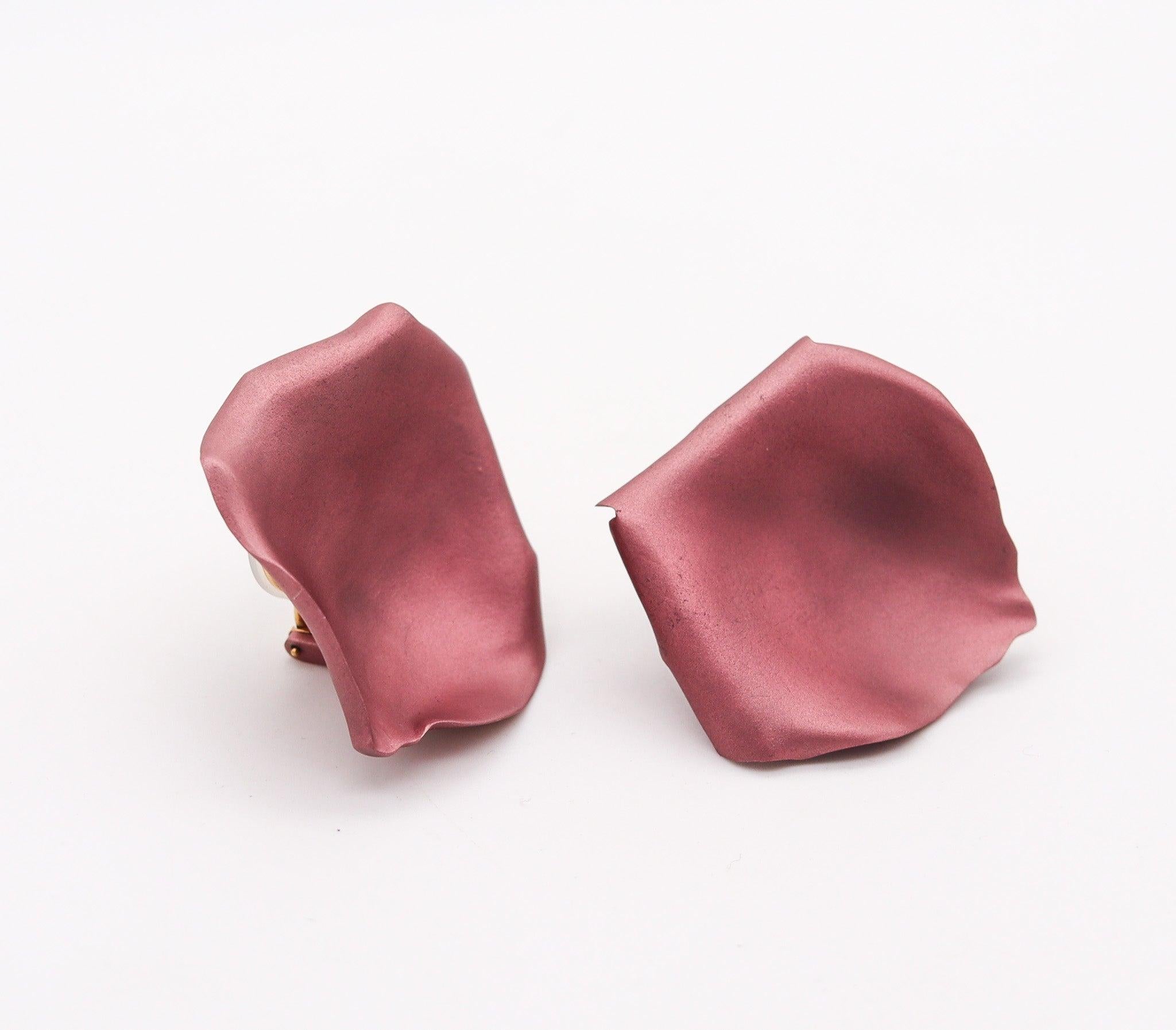 Pair of clips-on earrings designed by JAR Paris.

These are a splendid pair of clips-on earrings, created in Paris France by the iconic luxury jewelry designer Joel Arthur Rosenthal known as JAR Paris. The fabulous earring has been crafted in
