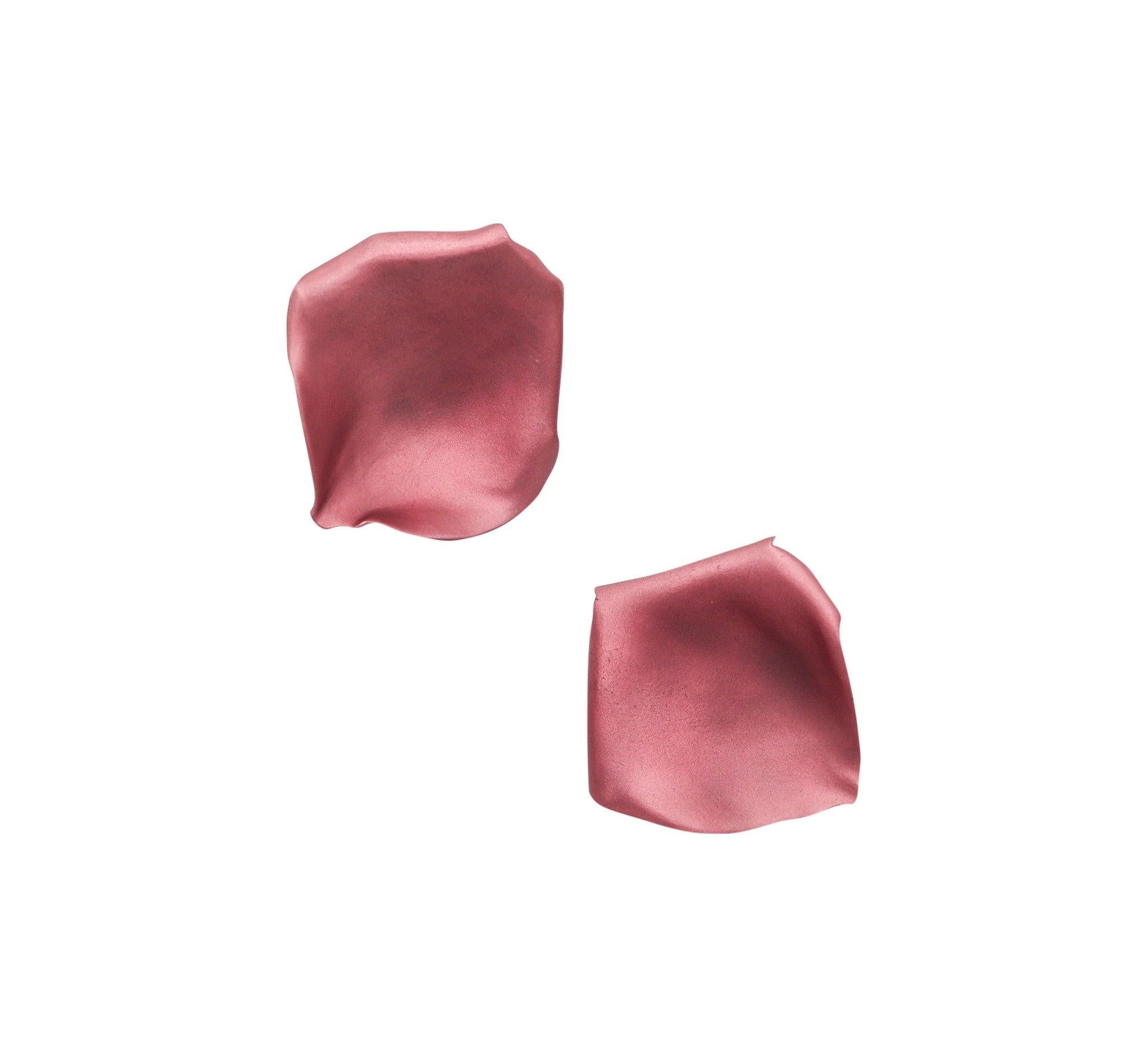 JAR PARIS Large Pink Rose Petals Clips On Earrings In 18Kt Gold and Aluminum In Excellent Condition In Miami, FL