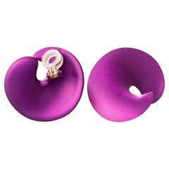 JAR Paris Boucles d'oreilles Clip Valery en aluminium magenta et or