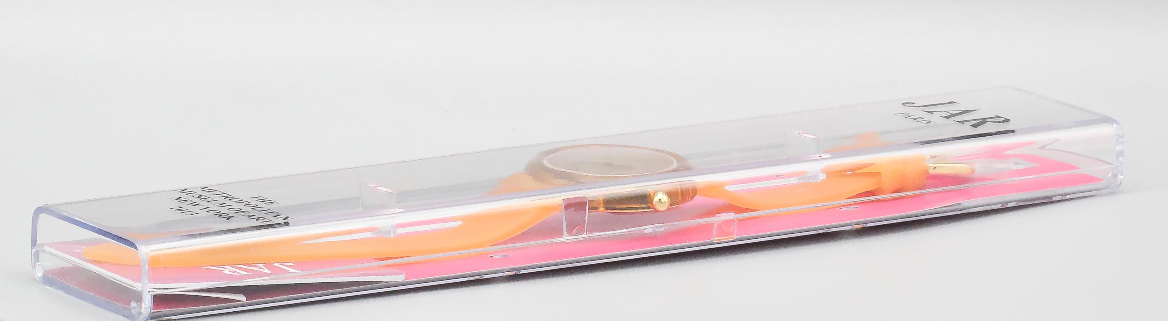 Fine new in box orange wrist watch from the 