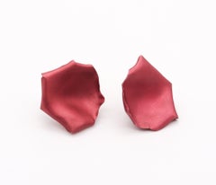 JAR PARIS Clips d'oreilles roses en or 18 carats et aluminium