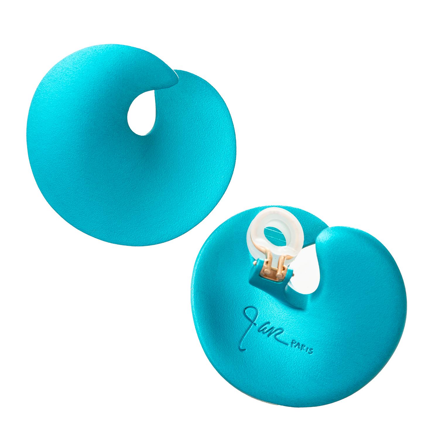 Pendientes JAR Paris Teal-Blue Aluminum Gold Valerie en venta 1