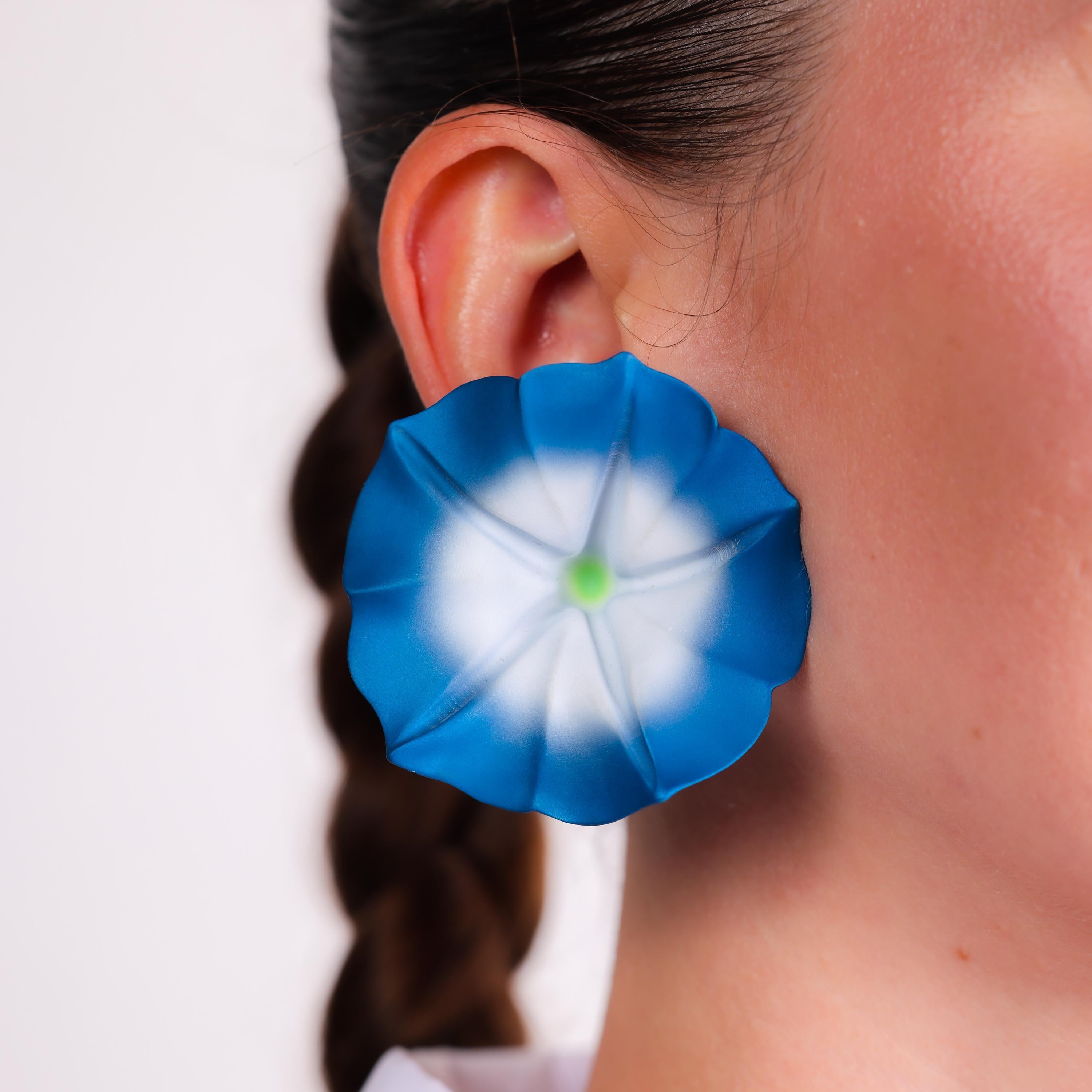 JAR Paris Ohrringe „Rosenthal Morning Glory“ aus Titan und 18k Gelbgold im Zustand „Hervorragend“ in Beverly Hills, CA